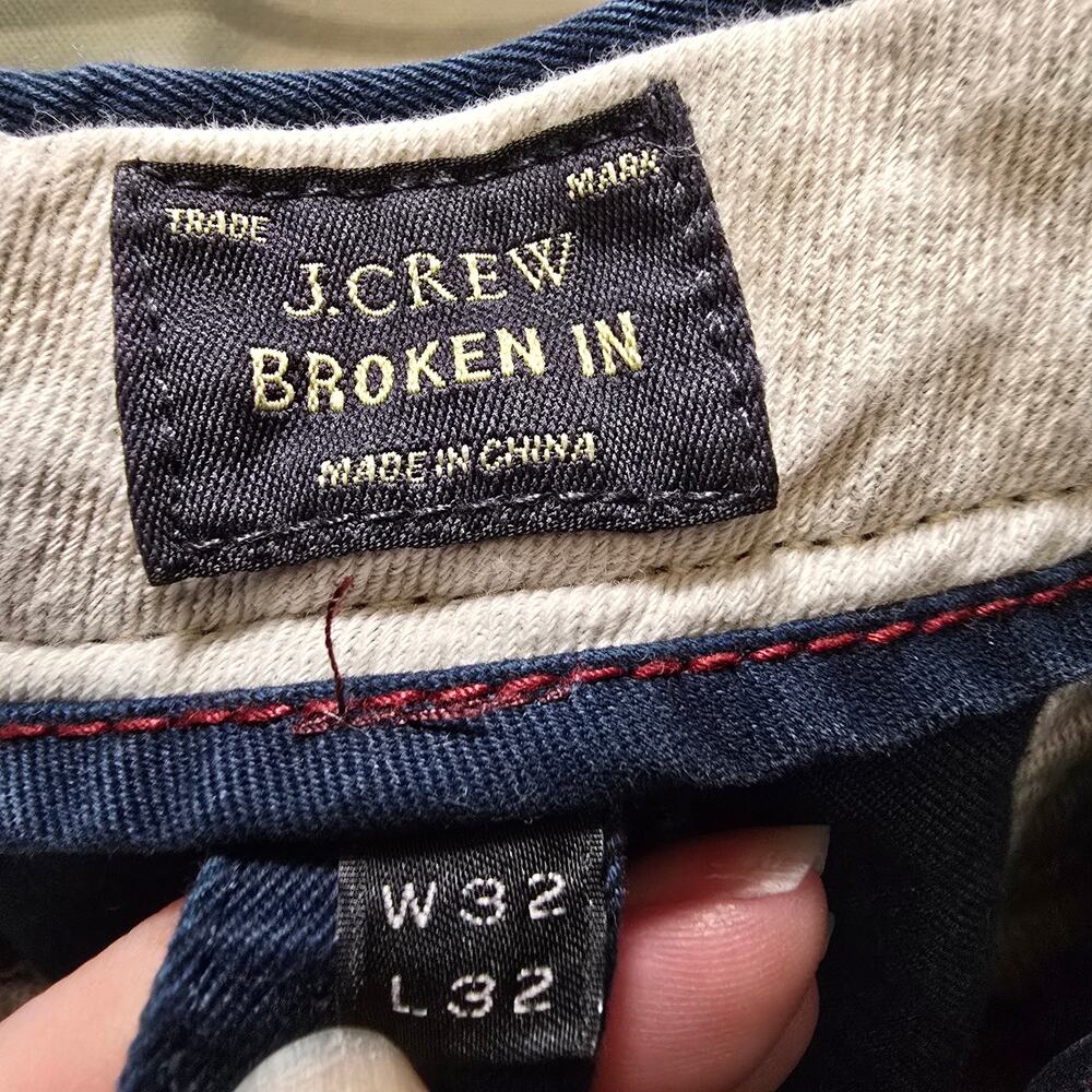 J. Crew Broken In dark blue casual pants 32x32 100% cotton actual waist 34" - Picture 2 of 9